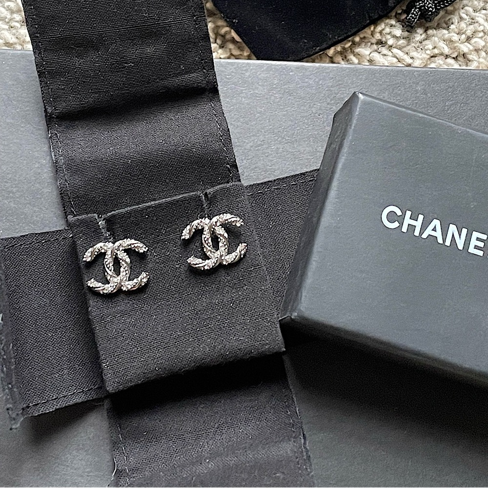 Authentic Chanel CC earrings